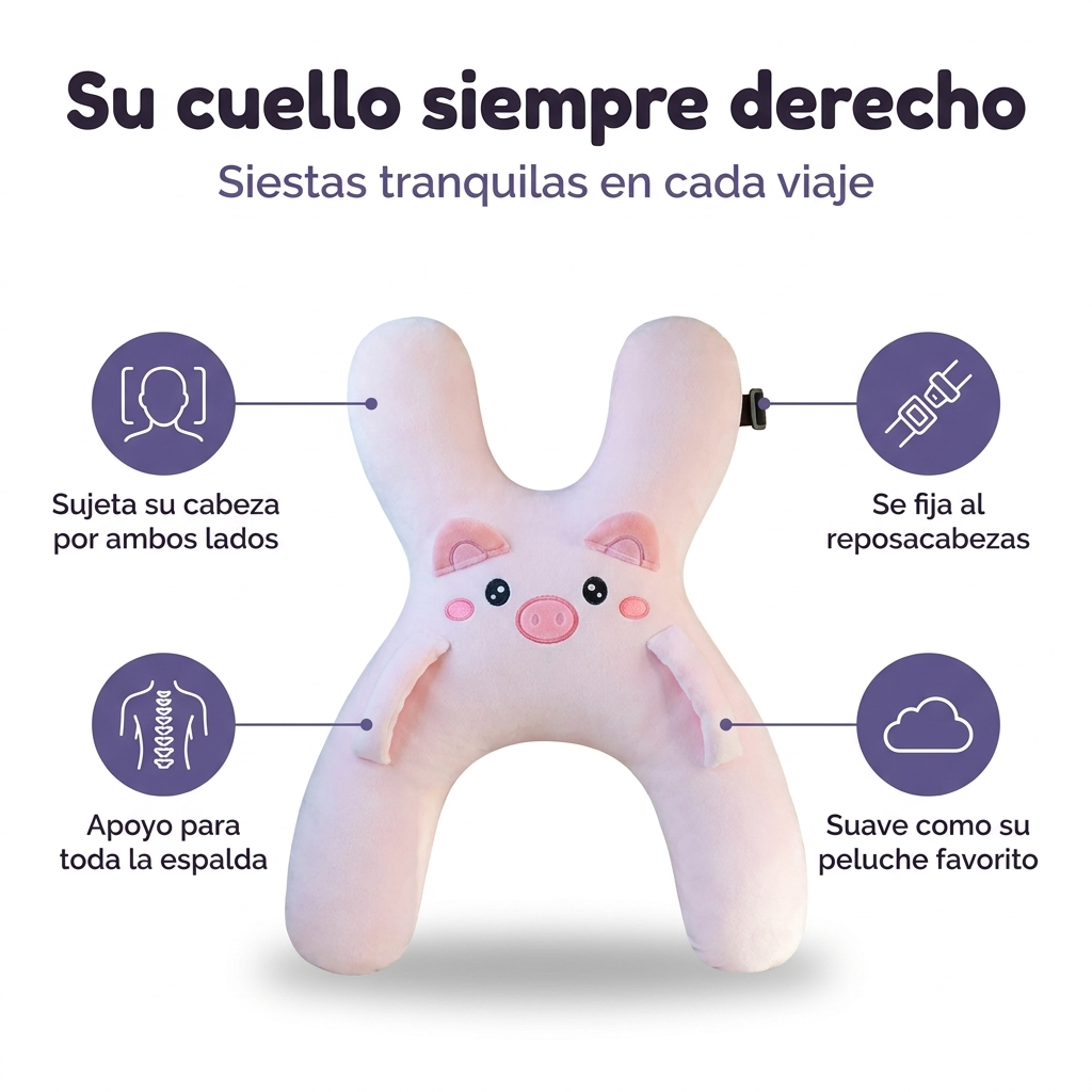 Almohada de auto que sujeta su cabeza y cuello