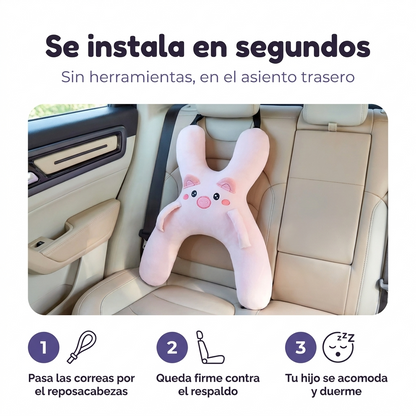 Almohada de auto que sujeta su cabeza y cuello